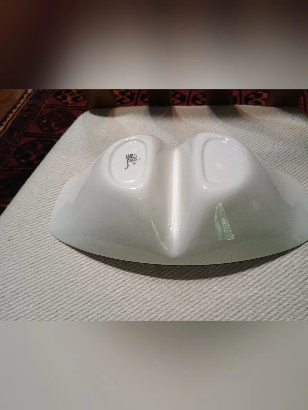 Iroquois Impromptu Ben Seibel 12 inch Bridal White Divided Serving Bowl